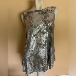 Kim & Cami Metallic Sleeveless Tank Top